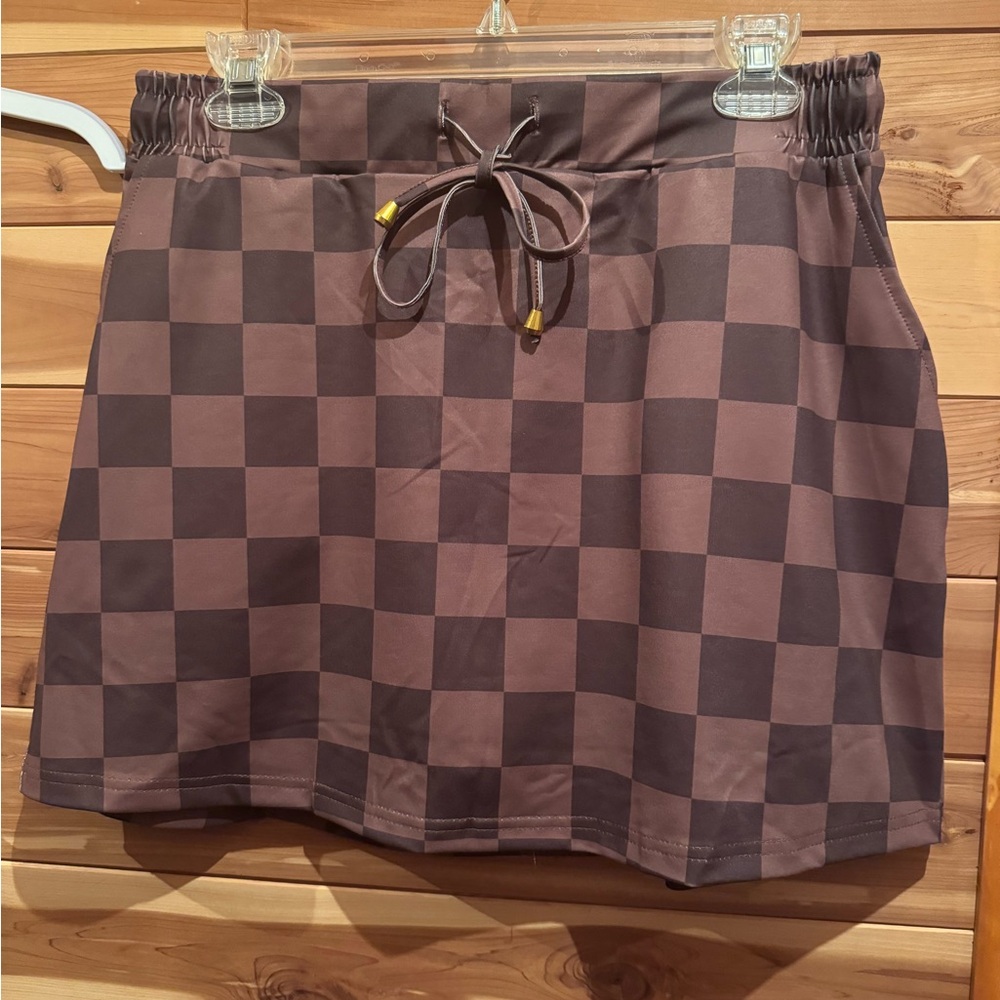 Jess Lea Brown Checker Skort